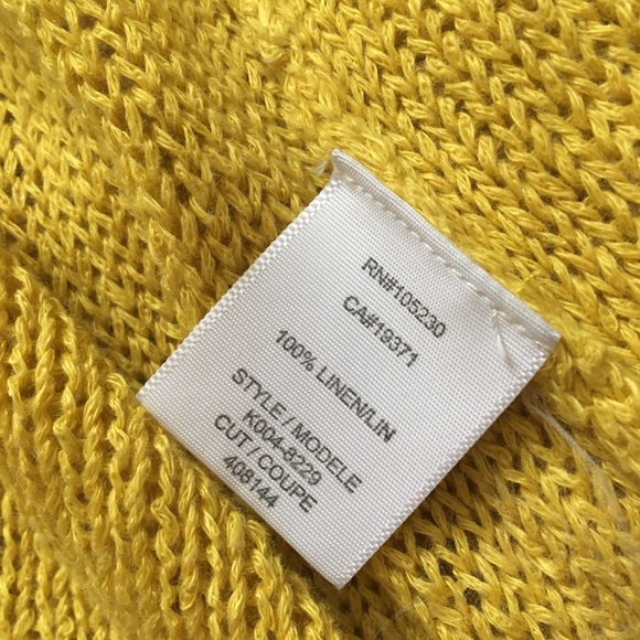 JOIE Yellow Cream Thin Linen Open Knt Boat Sweater - Picture 5 of 6